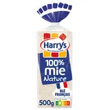 Pain de mie 100% Mie Nature sans croûte petites tranches HARRYS - 500G