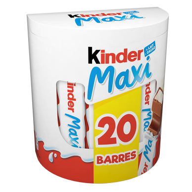 Barres chocolat maxi KINDER , x20 soit 420g