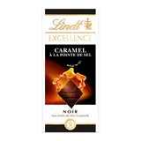 Chocolat noir 70% de caramel à la pointe de sel excellence LINDT, Tablette de 100g
