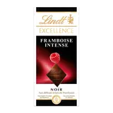 Chocolat noir framboise intense LINDT EXCELLENCE, Tablette de 100g