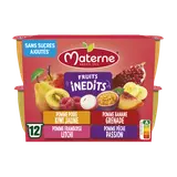 Compotes fruits inédits multivariétés MATERNE 12x100g