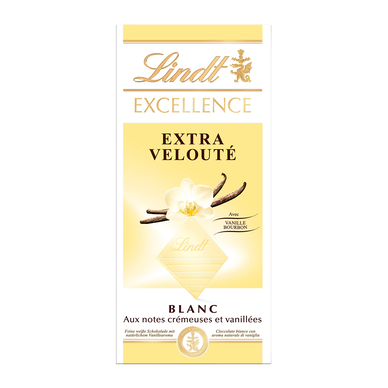 Chocolat blanc velouté arome vanille LINDT EXCELLENCE - tablette 100g