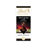 Chocolat noir 70% cacao au café du Nicaragua LINDT EXCELLENCE, tablette 100g