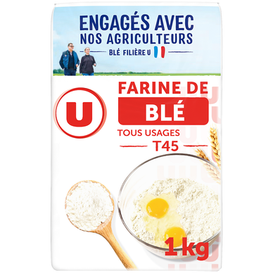 Farine de blé pâtissière T45  paquet de 1Kg
