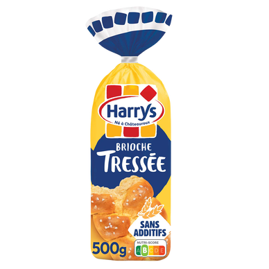 Brioche Tressée Nature au sucre perlé sans additifs HARRYS - 500g