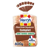 Pain de mie American sandwich complet sans sucre ajoutés HARRYS - 600g