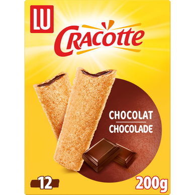 Biscottes fourrées au chocolat CRACOTTE - Paquet de 200g