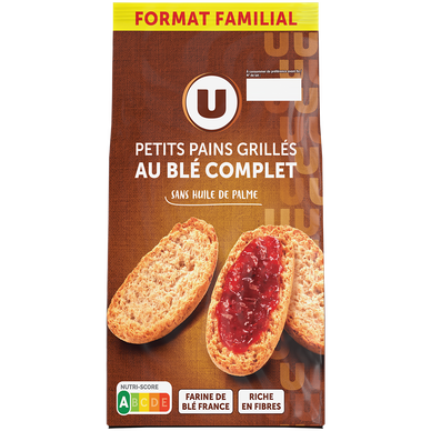 Petits pains grillés au blé complet  400g