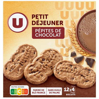 Biscuits Petit déjeuner pépites de chocolat 600g