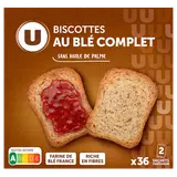 Biscottes au blé complet x36 tranches - paquet de 300g