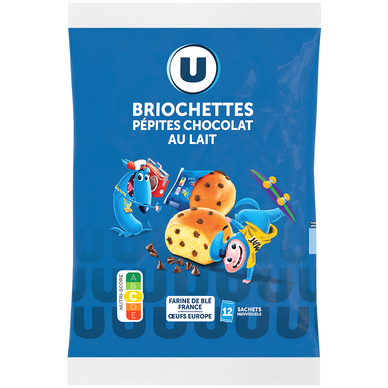Briochettes pépites de chocolat lait - x12 - 420G
