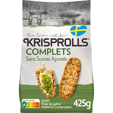 Petits pains suédois complets Sans sucres ajoutés KRISPROLLS - Paquetde 425g