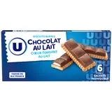 Biscuits barre chocolat au lait fourrage lait, 125g
