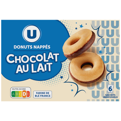 Doonuts nappés chocolat au lait, paquet 180g