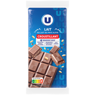 Chocolat au lait croustillant  2 Tablettes de 100g
