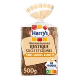 Pain de mie rustique seigle et graines sans sucre ajoutés HARRYS 500g