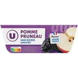Dessert fruitier coupelle pommes et pruneaux sans sucres ajoutés U 4x100g