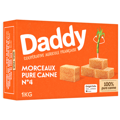 Sucre de canne pure en morceaux DADDY, 1kg