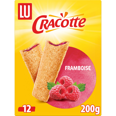 Biscottes fourrées à la framboise CRACOTTE - Paquet de 200g