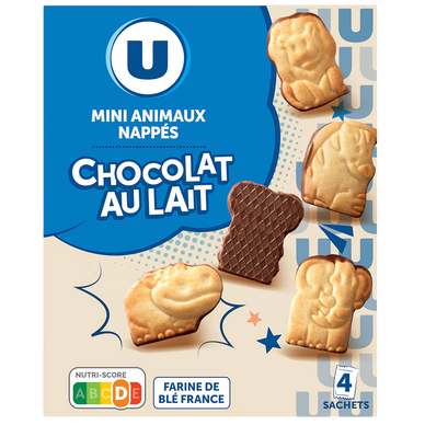 Gâteau Mini animaux nappés chocolat lait, 160g