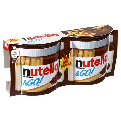 Bâtonnets aux céréales et pâte à tartiner NUTELLA & Go, 2x52g