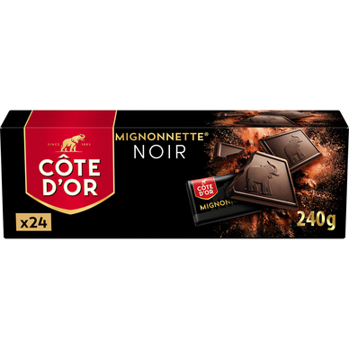 Chocolat noir mignonnettes COTE D'OR - Boîte de 24 - 240g