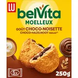 Biscuits moelleux coeur gourmand goût Chocolat noisette Belvita LU, paquet de 250g