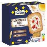 Biscottes Blé complet Sans sucres ajoutés PASQUIER - Paquet de 300g