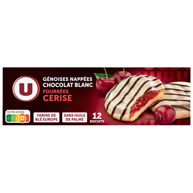Biscuits fourrés à la cerise nappés de chocolat  paquet de 150g