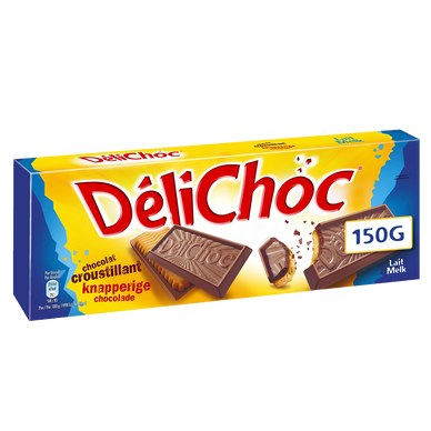Biscuit au chocolat au lait DELICHOC, paquet 150g