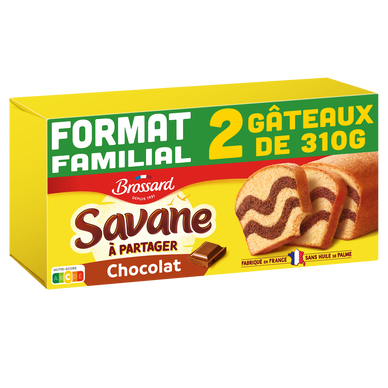 Gâteau marbré SAVANE chocolat bipack BROSSARD, 620g