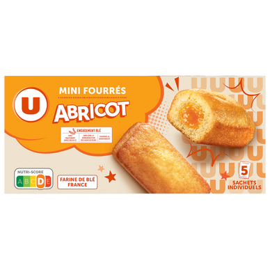 Mini gateaux fourrés abricot paquet de 150g