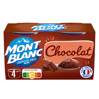 Crème dessert Coupelles Chocolat MONT BLANC, 4x125g