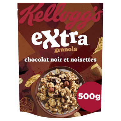 Céréales Extra granola chocolat noir noisettes KELLOGG'S 500g