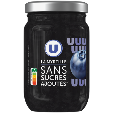 Préparation de myrtilles sans sucre ajouté pot de 280g