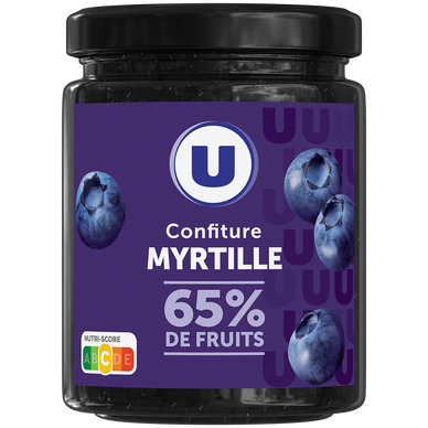 Confiture myrtille 65% de fruits, 320g