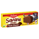 Gâteau marbré SAVANE Tout chocolat noir Pocket BROSSARD, x7, 210g