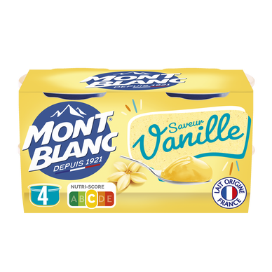 Crème dessert Coupelles Vanille MONT BLANC, 4x125g