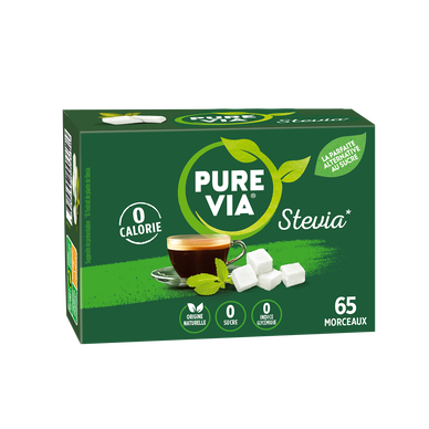 Edulcorant à la stévia PURE VIA, boîte de 65 morceaux soit 130g