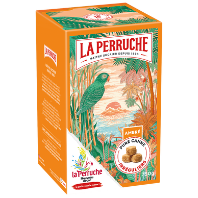 Sucre de canne ambré morceaux irrégulier LA PERRUCHE, 750g