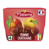 Dessert fruitier Coupelles Pomme Châtaigne MATERNE, 4x100g