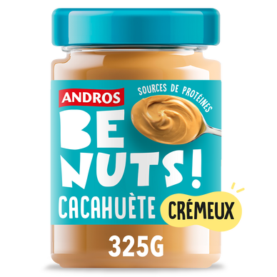 Pâte à tartiner be nuts! cacahuète crémeux ANDROS, pot 325g