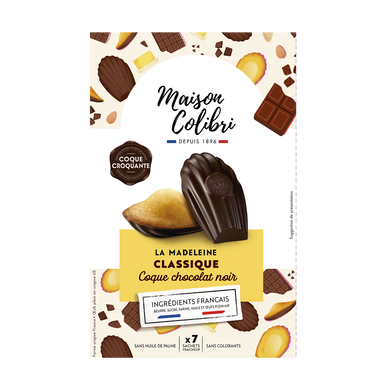 Madeleines classique coque chocolat noir COLIBRI 182g
