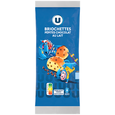 Briochettes pépites chocolat au lait - 8 unités - 280G