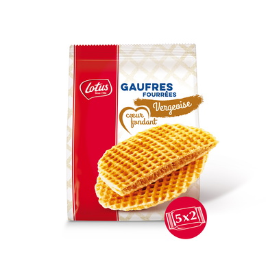 Gâteaux Gaufre coeur fondant vergeoise LOTUS - 5 sachets de 2 - Le paquet de 310g