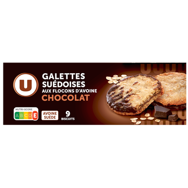 Biscuits Galettes Suedoise flocons avoine et chocolat 170g