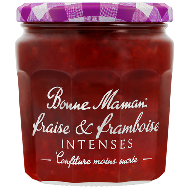 Confiture fraise framboise intense BONNE MAMAN, 335g