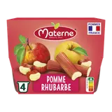 Dessert fruitier Coupelles Pomme Rhubarbe MATERNE, 4x100g