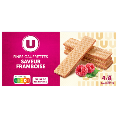 Fines gaufrettes saveur framboise, 160g