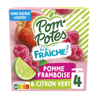 POM'POTES à la fraiche pomme framboise citron, 4x90g, 360g